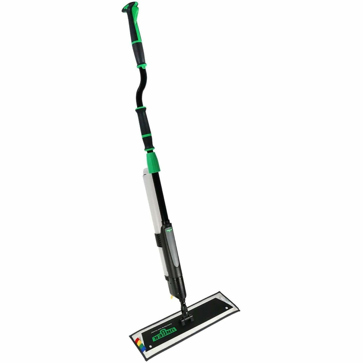 Unger Excella Floor Cleaning Straight Kit - MicroFiber Head - Non-slip, Lightweight - Black, Green, Gray - 1 / Carton