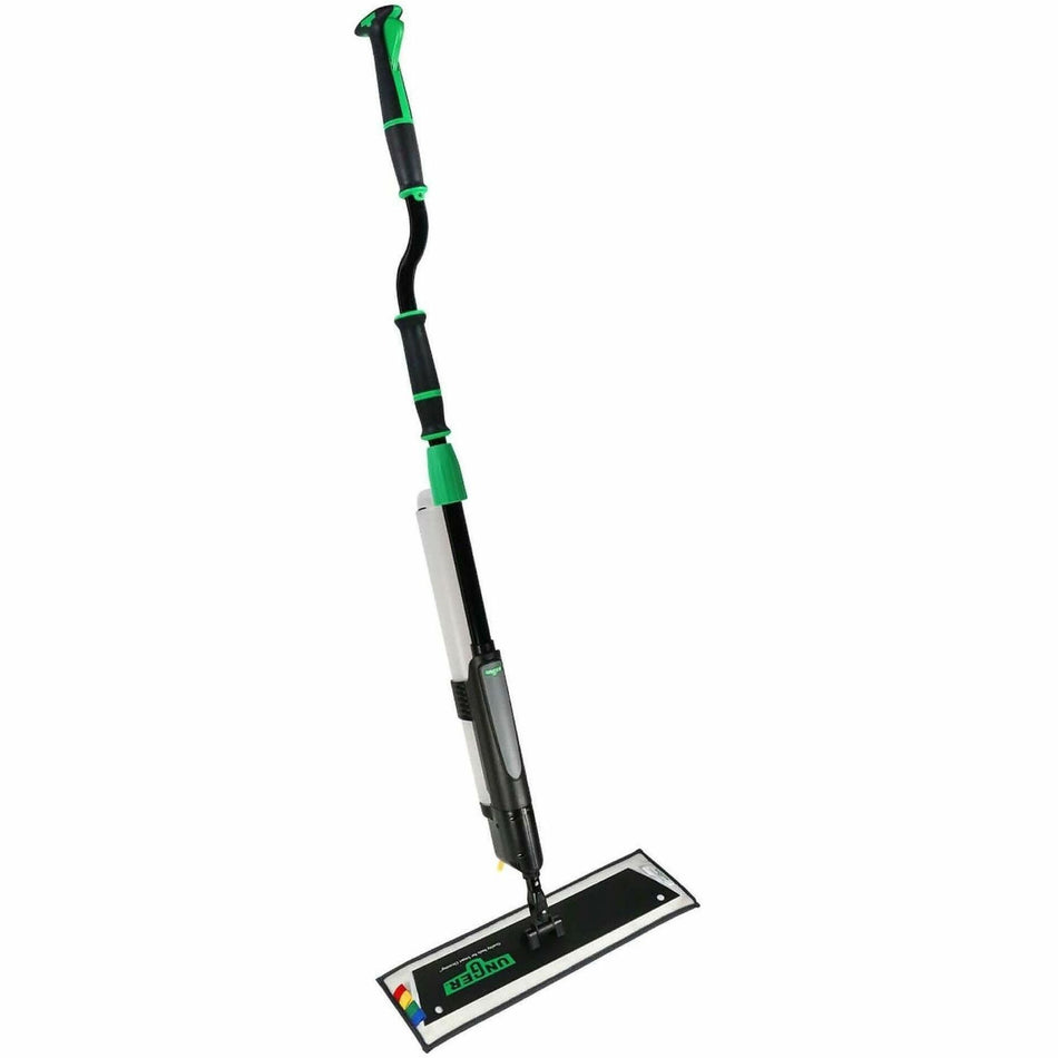 Unger Excella Floor Cleaning Straight Kit - MicroFiber Head - Non-slip, Lightweight - Black, Green, Gray - 1 / Carton