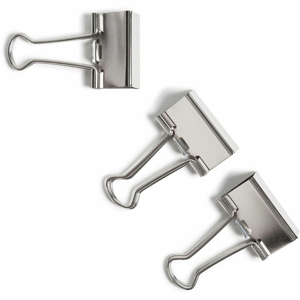 U Brands Binder Clip - Medium - 145 Sheet Capacity - for Office, Project, Home, Classroom - Non-magnetic - Silver - Steel - 72 / Pack