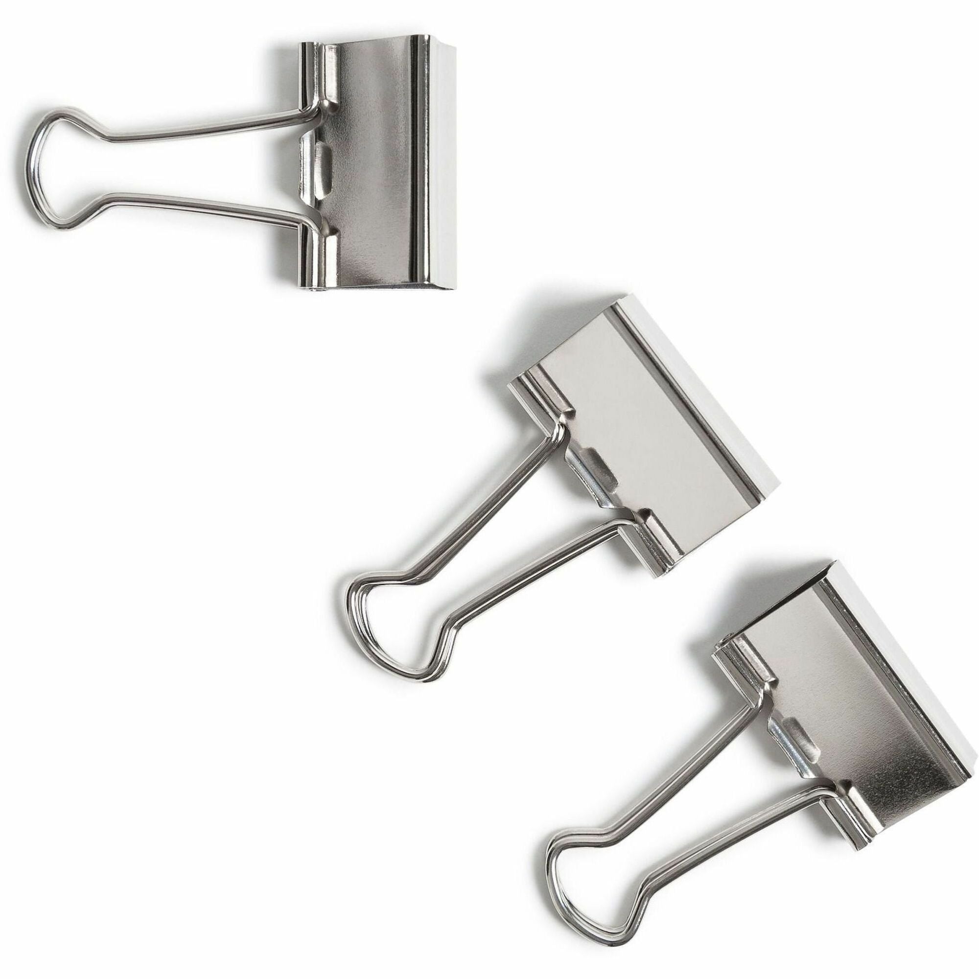 U Brands Binder Clip - Medium - 145 Sheet Capacity - for Office, Project, Home, Classroom - Non-magnetic - Silver - Steel - 72 / Pack