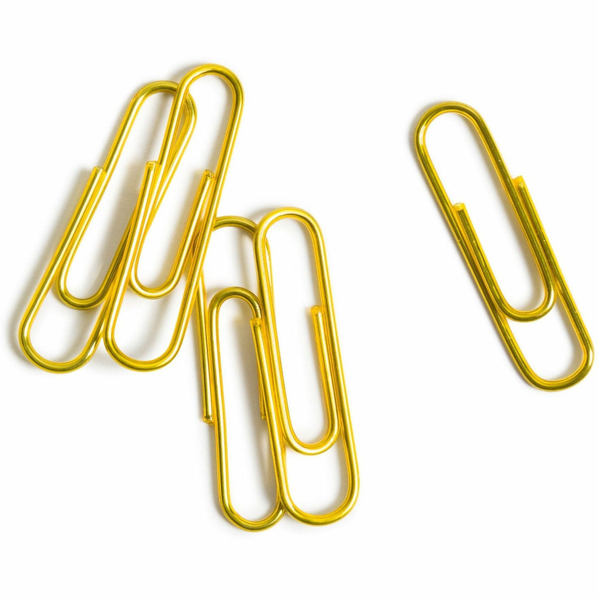 U Brands Paper Clip - Medium - for Office, Paper - Acid-free, Non-magnetic, Durable, Reusable, Non-toxic - Gold - Steel, Vinyl - 1000 / Pack