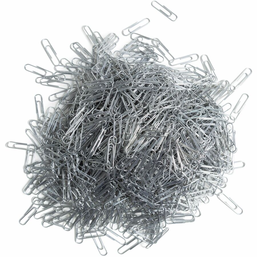 U Brands Paper Clip - Medium - for Office, Paper - Acid-free, Non-magnetic, Durable, Reusable, Non-toxic - Silver - Steel, Vinyl - 1000 / Pack