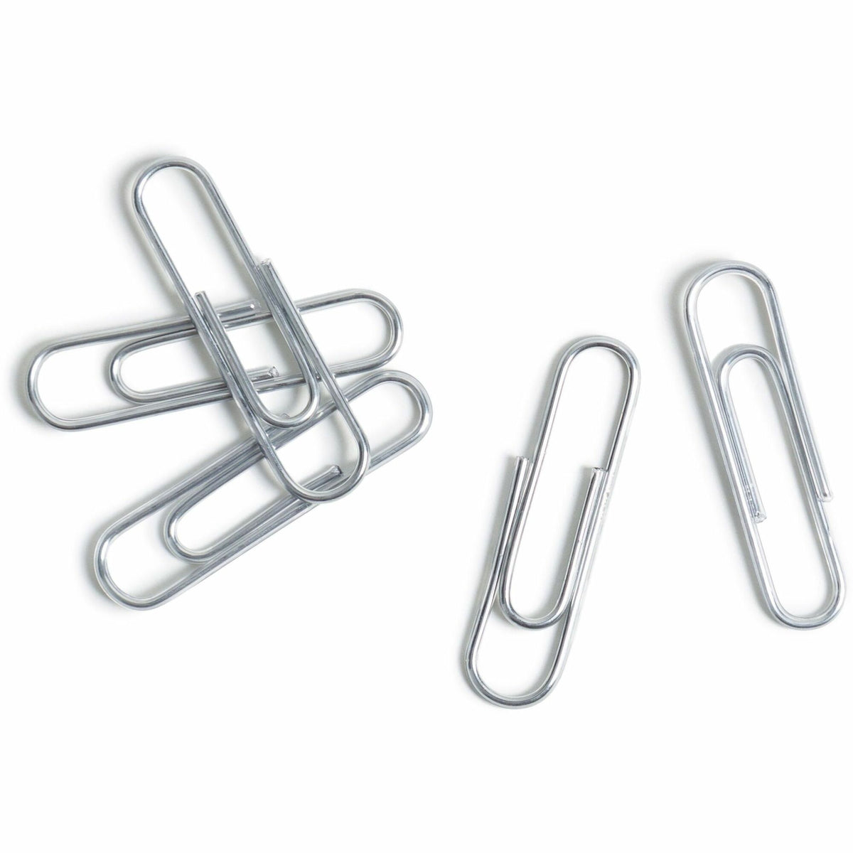 U Brands Paper Clip - Medium - for Office, Paper - Acid-free, Non-magnetic, Durable, Reusable, Non-toxic - Silver - Steel, Vinyl - 1000 / Pack