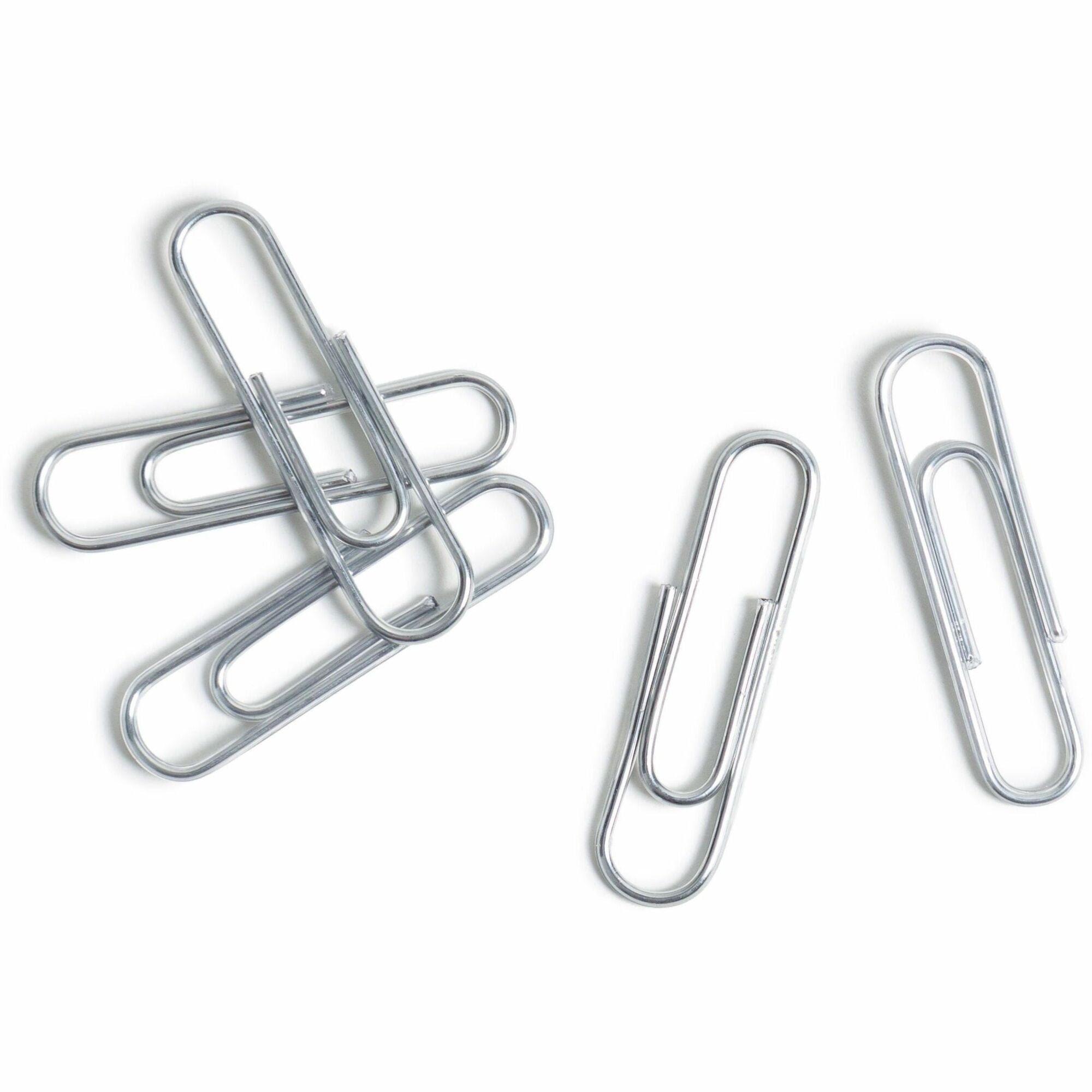 U Brands Paper Clip - Medium - for Office, Paper - Acid-free, Non-magnetic, Durable, Reusable, Non-toxic - Silver - Steel, Vinyl - 1000 / Pack