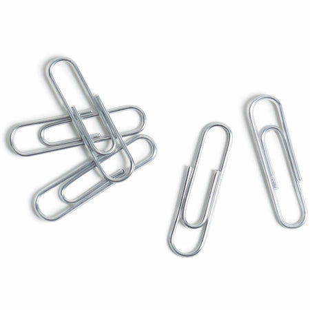 U Brands Paper Clip - Medium - for Office, Paper - Acid-free, Non-magnetic, Durable, Reusable, Non-toxic - Silver - Steel, Vinyl - 1000 / Pack