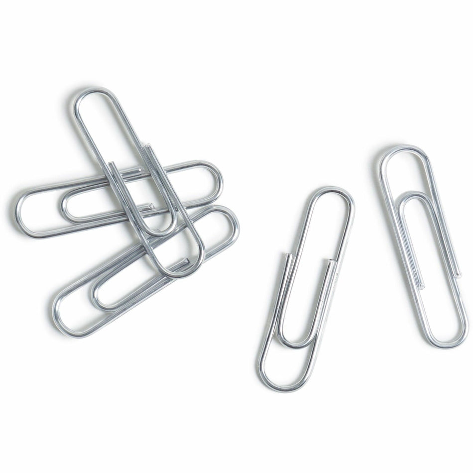 U Brands Paper Clip - Medium - for Office, Paper - Acid-free, Non-magnetic, Durable, Reusable, Non-toxic - Silver - Steel, Vinyl - 1000 / Pack
