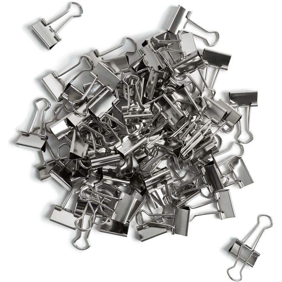 U Brands Binder Clip - Small - 75 Sheet Capacity - for Office, Home, Classroom, Project - Acid-free, Non-magnetic, Non-toxic - Silver - Steel - 72 / Pack