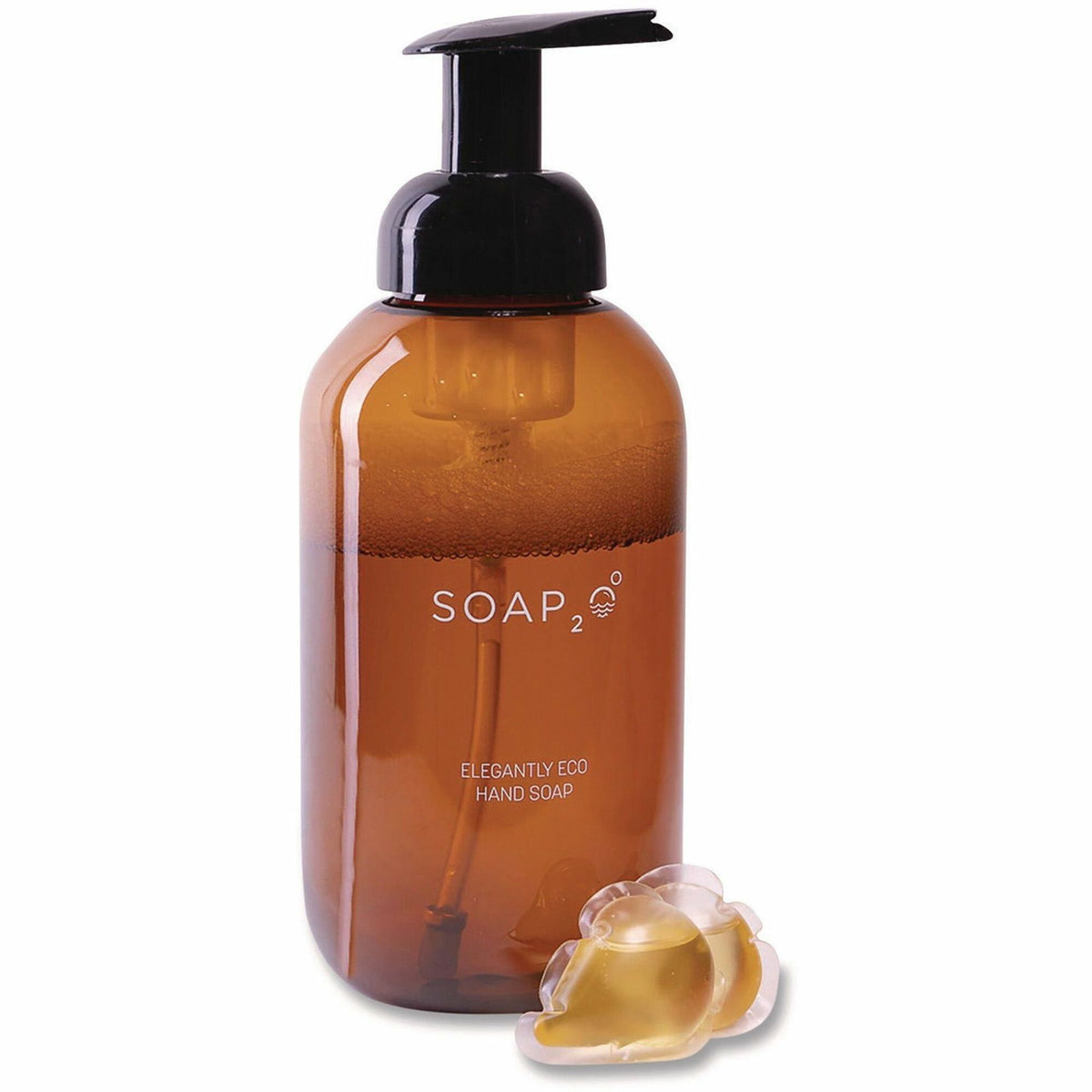 SOAP2O HydroDrops Soap Kit - Coconut Acai Scent - 4.23 gal - Pump Bottle Dispenser - Hand - Amber - 1 Kit