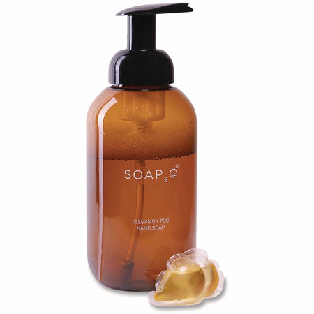 SOAP2O HydroDrops Soap Kit - Coconut Acai Scent - 4.23 gal - Pump Bottle Dispenser - Hand - Amber - 1 Kit