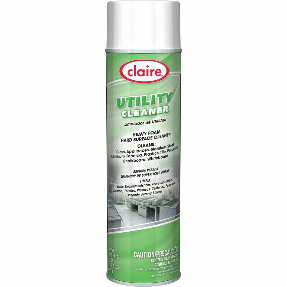 Claire Claire Utility Cleaner - For General Purpose, Multipurpose - Spray, Foam - Mild Solvent Scent - Anti-fog, Anti-static - White - 1 Each