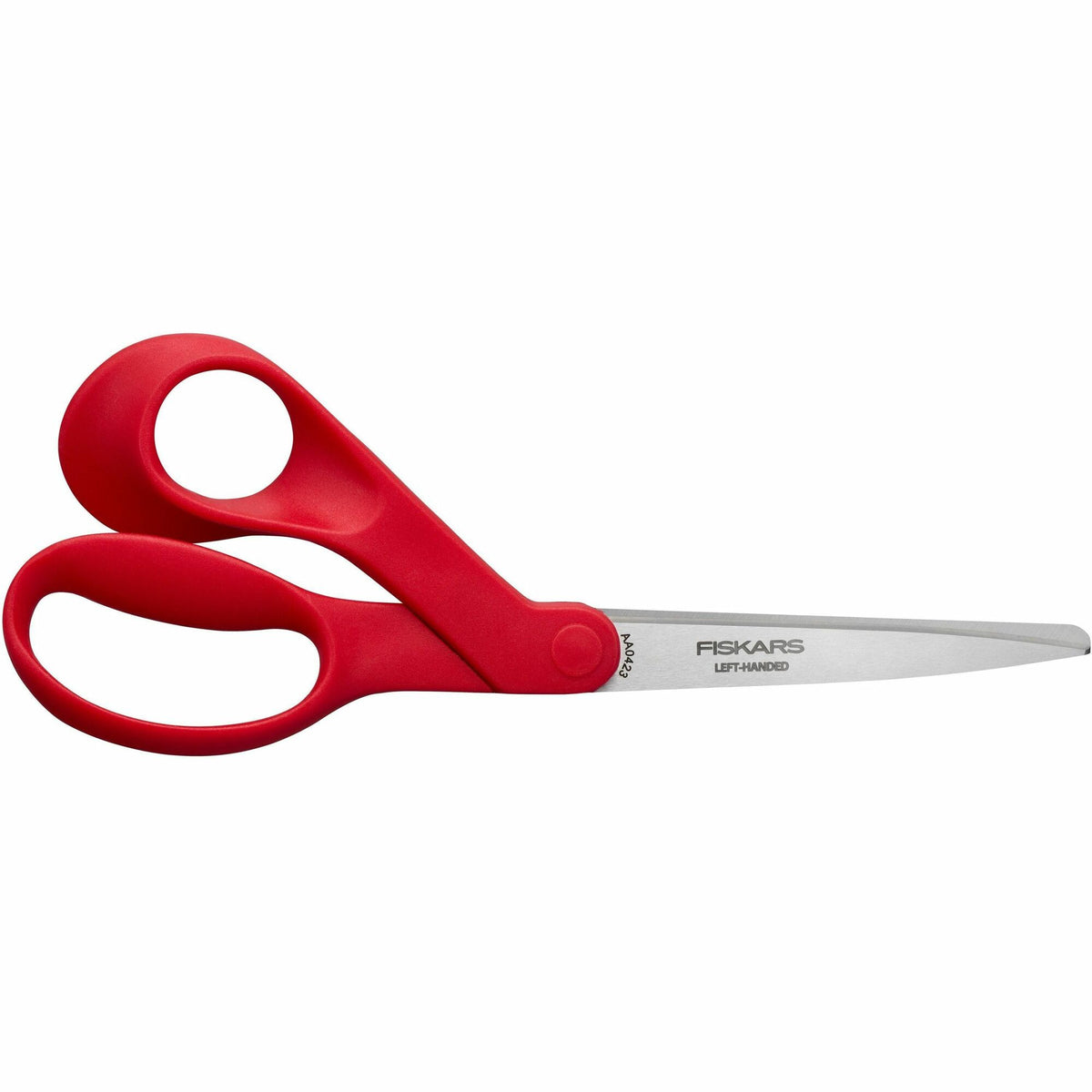 Fiskars Left-hand 8" Bent Scissors - Bent-left - Stainless Steel Precision-ground Blade - Sharp Tip - Red - 1 Each