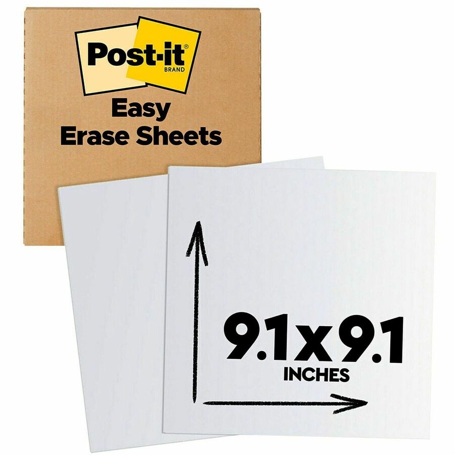 3M Easy Erase Permanent Marker Whiteboard Sheets - White Sheet Color - Stain Proof - 2/Pack - 1 Each