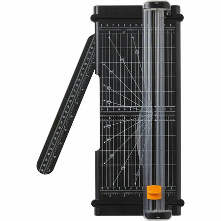 Fiskars SureCut 12" Portable Paper Trimmer - Titanium - Portable, Corrosion Resistant, Break Proof, Fray Proof, Wear Resistant Blade, Scratch Resistant Blade - Stainless Steel - Black - 1 Each