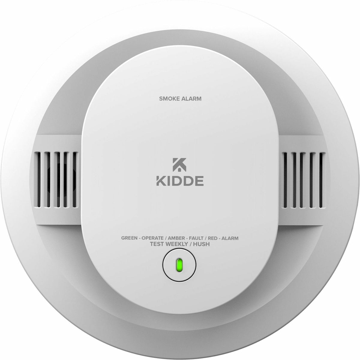 Kidde Smoke Alarm - 85 dB - Visual, Audible - Surface Mount, Wall Mountable, Ceiling Mountable - Red, Green, Amber - White