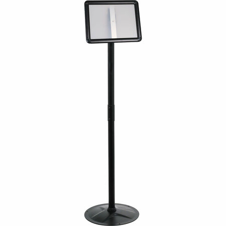 Kantek Floor Stand Sign Holder - Print/Message - "Portrait, Landscape - 51" Height - Heavy Duty, Impact Resistant - High Traffic Area, Display, Sign, Indoor, Outdoor - Steel - Black - 1 Each