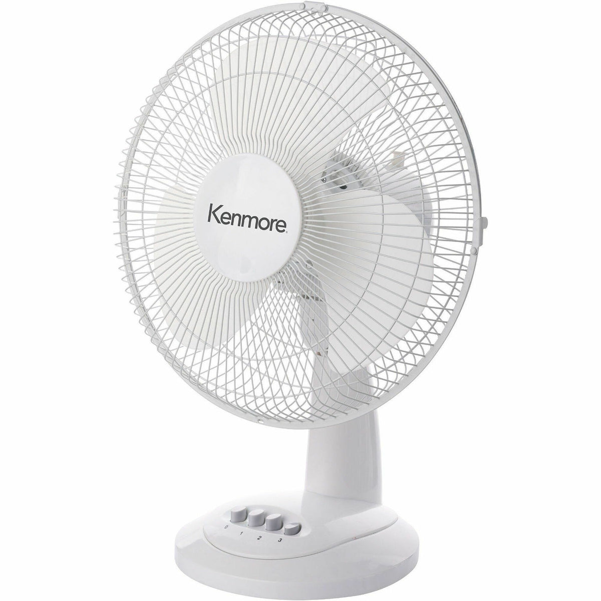 Kenmore 12" Desk Fan - 3 Speed - Oscillating, Air Circulation - White