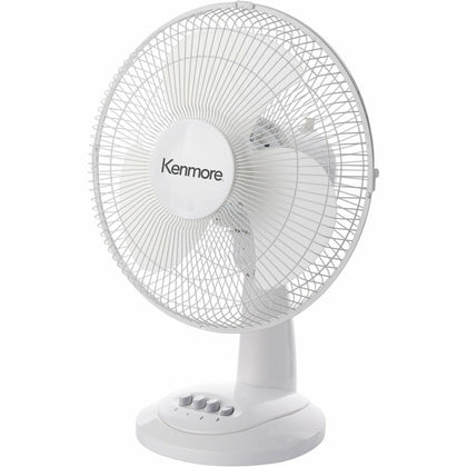 Kenmore 12’’ Desk Fan: Powerful 3-Speed Oscillating Air Circulation - Fans