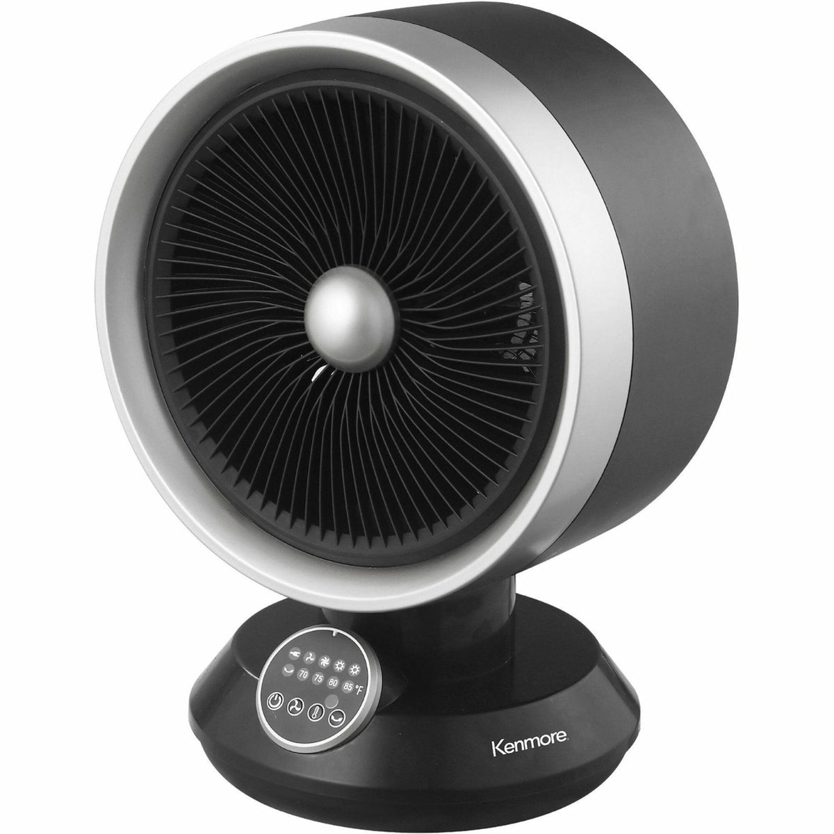 Kenmore Fan & Heater Combo - 2 x Heat Settings - Remote Control - Oscillation - Office, Room, Kitchen - Desk - Black