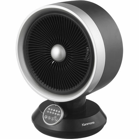 Kenmore Fan & Heater Combo - 2 x Heat Settings - Remote Control - Oscillation - Office, Room, Kitchen - Desk - Black