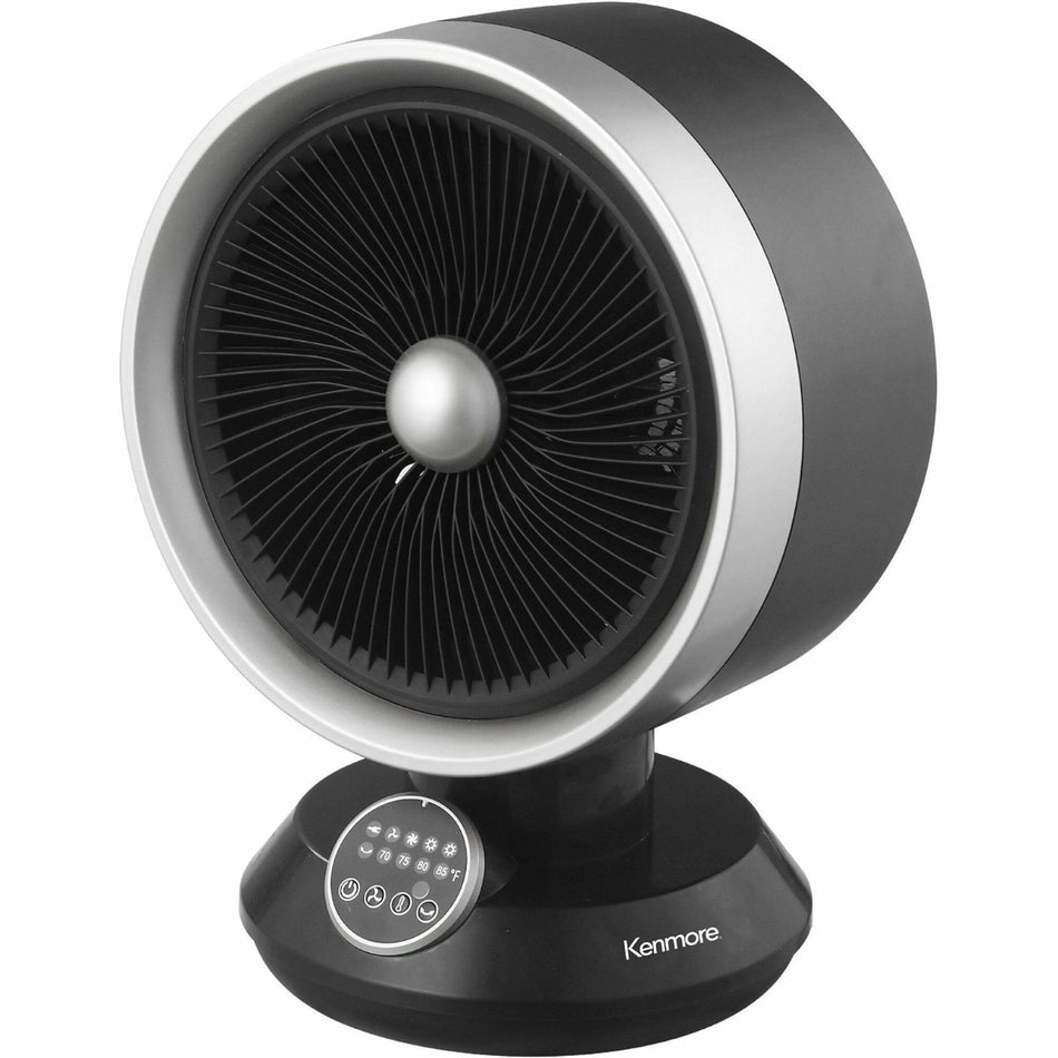 Kenmore Fan & Heater Combo - 2 x Heat Settings - Remote Control - Oscillation - Office, Room, Kitchen - Desk - Black