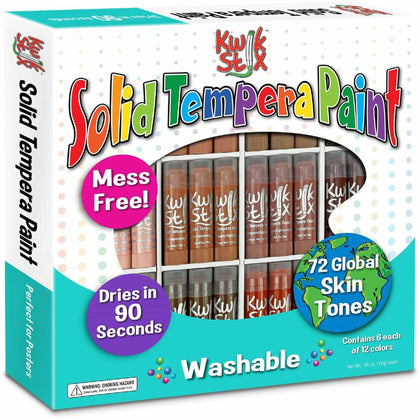 Kwik Stix Tempera Paint Set - Assorted Skin Tones - Washable - 72/Set