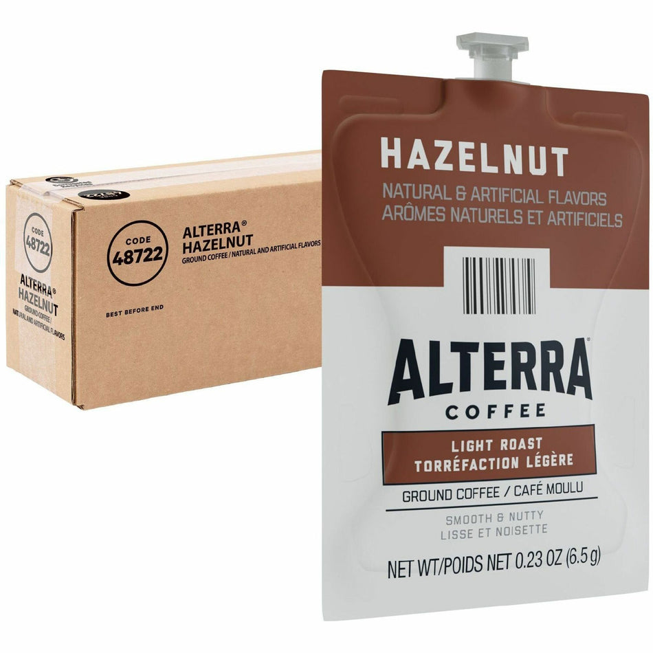 Alterra Freshpack Hazelnut Flavored Coffee - Compatible with Flavia Creation 150, Flavia Creation 200, Flavia Creation 500 - Medium - 0.2 oz - Freshpack - Hazelnut - Decaffeinated - 40 / Carton