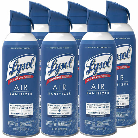 Lysol Linen Scent Air Sanitizer - Spray - 10 fl oz (0.3 quart) - White Linen - Odor Neutralizer - 6 / Carton