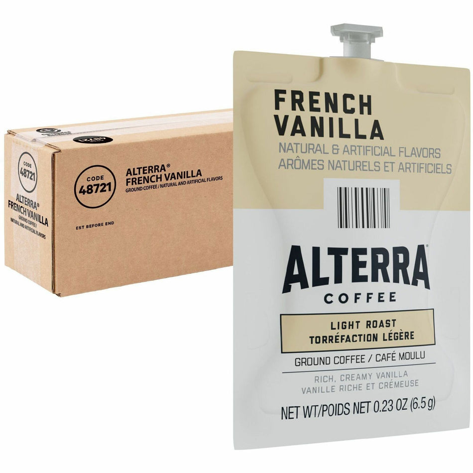 Alterra Freshpack French Vanilla Flavored Coffee - Compatible with Flavia Creation 150, Flavia Creation 200, Flavia Creation 500 - Medium - 0.2 oz - Freshpack - French Vanilla - 40 / Carton