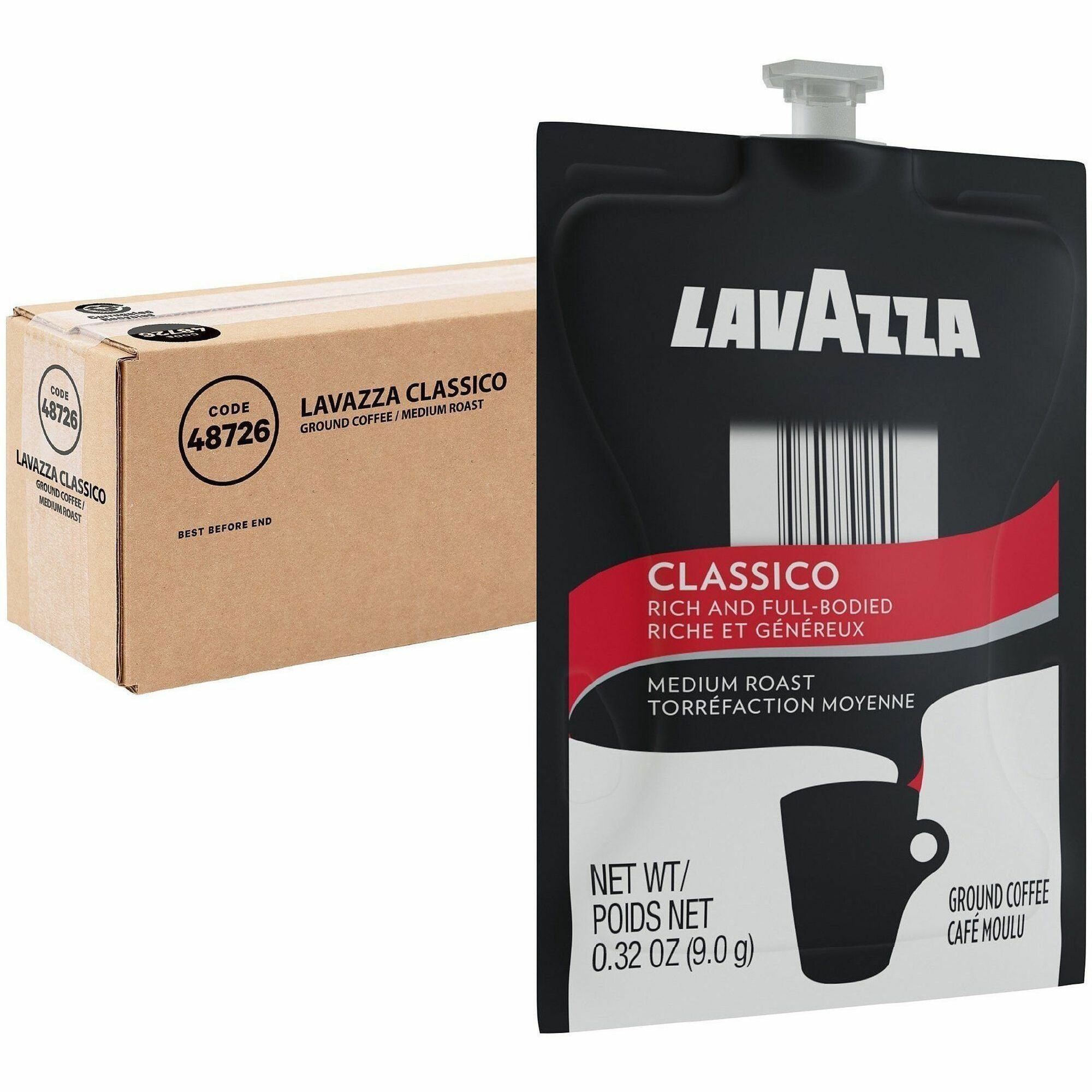Lavazza Freshpack Classico Coffee Freshpack - Medium - 0.3 oz - Freshpack - Classico, Arabica, Robusta - 38 / Carton