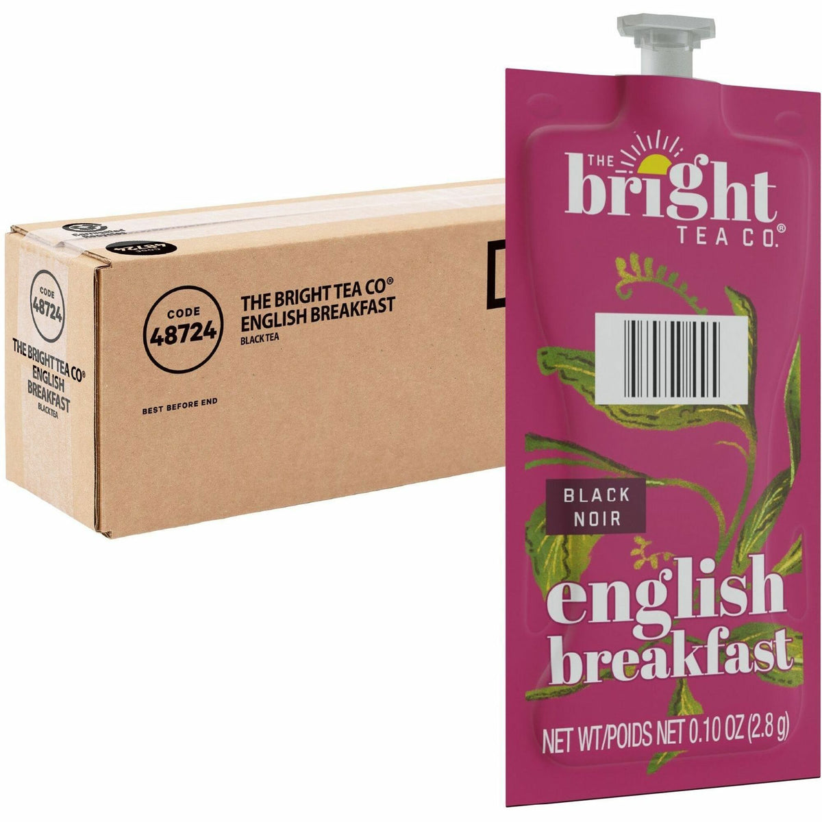 The Bright Tea Co. English Breakfast Tea Black Tea Freshpack - Compatible with Flavia Creation 150, Flavia Creation 200, Flavia Creation 500 - Black Tea - 0.1 oz Per Pack - 40 / Carton