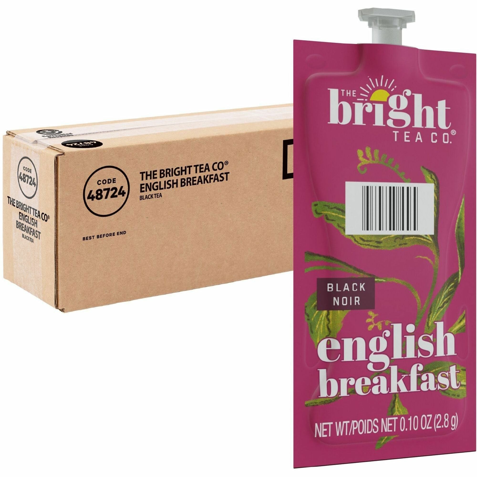 The Bright Tea Co. English Breakfast Tea Black Tea Freshpack - Compatible with Flavia Creation 150, Flavia Creation 200, Flavia Creation 500 - Black Tea - 0.1 oz Per Pack - 40 / Carton