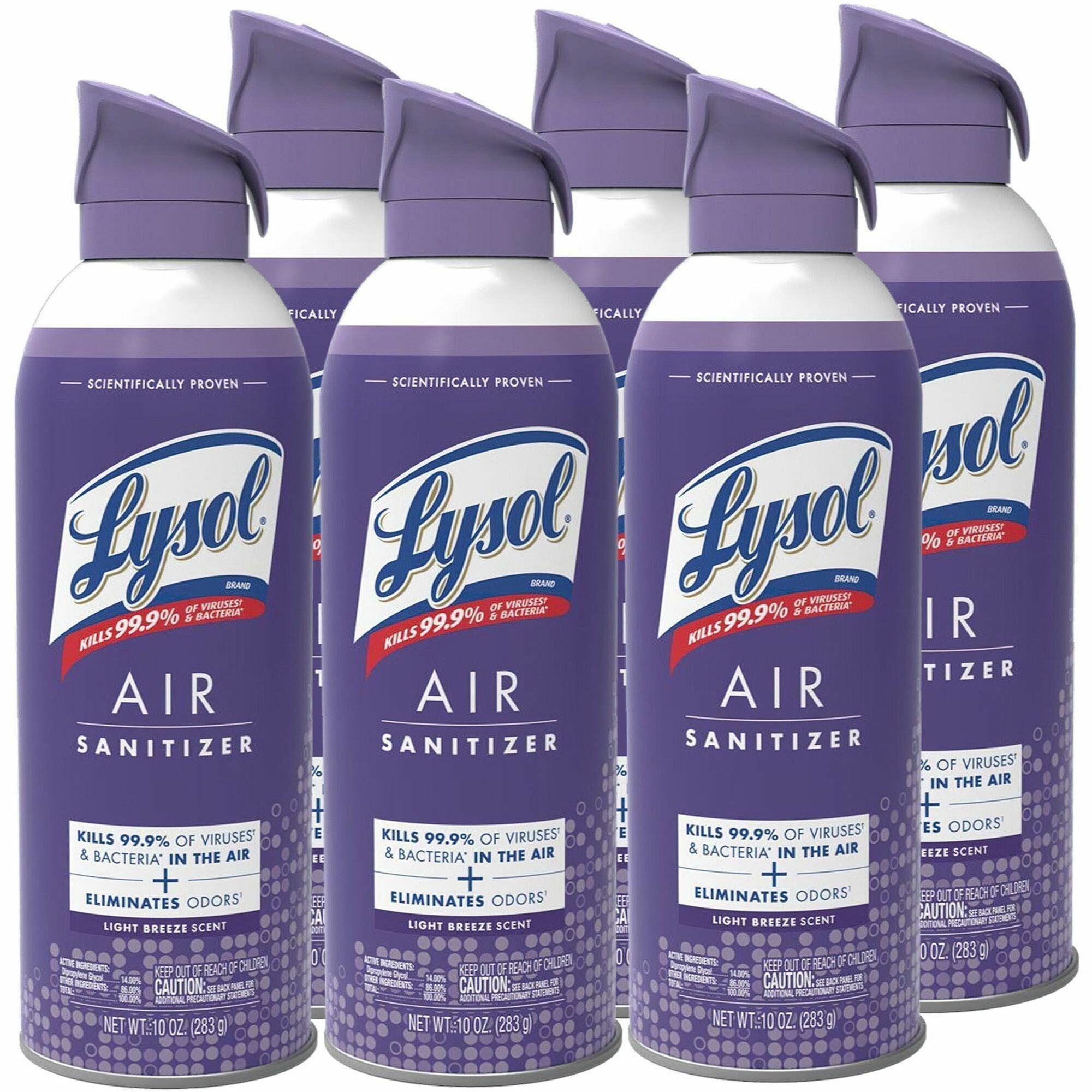 Lysol Linen Scent Air Sanitizer - Spray - 10 fl oz (0.3 quart) - Light Breeze, Linen - Odor Neutralizer - 6 / Carton