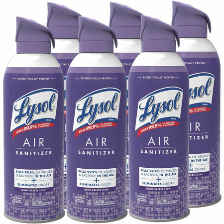 Lysol Linen Scent Air Sanitizer - Spray - 10 fl oz (0.3 quart) - Light Breeze, Linen - Odor Neutralizer - 6 / Carton