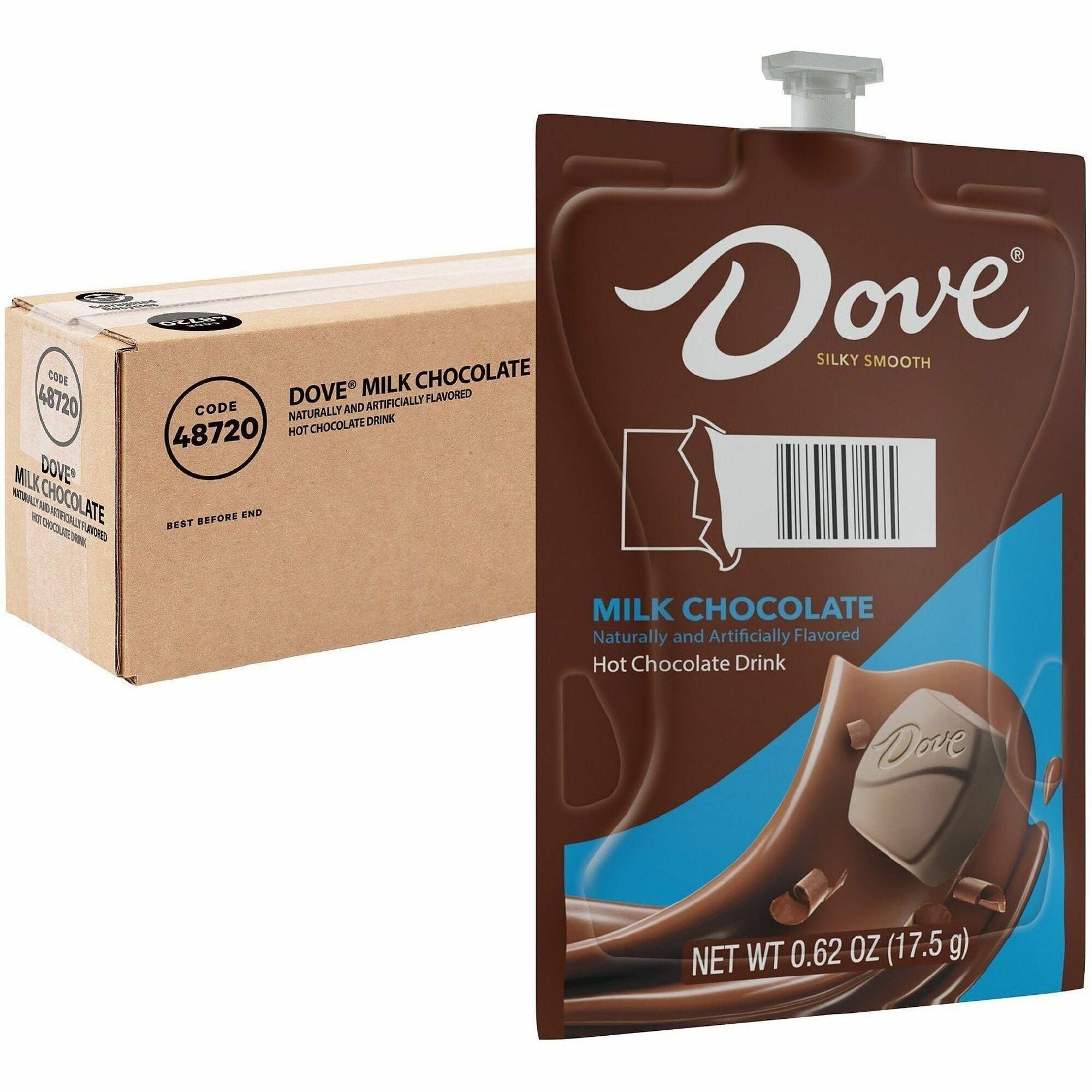 Dove Hot Chocolate Freshpack - 0.62 oz - Milk Chocolate, Hot Chocolate - 36 / Carton