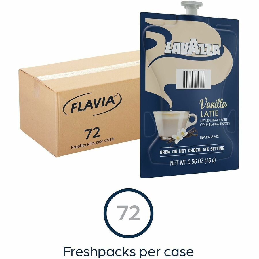 Lavazza Freshpack Latte Freshpacks - 0.5 oz - Freshpack - Vanilla Latte - 72 / Carton