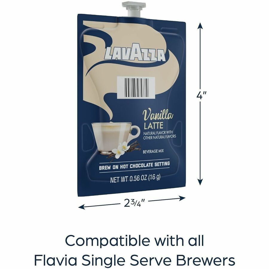 Lavazza Freshpack Latte Freshpacks - 0.5 oz - Freshpack - Vanilla Latte - 72 / Carton