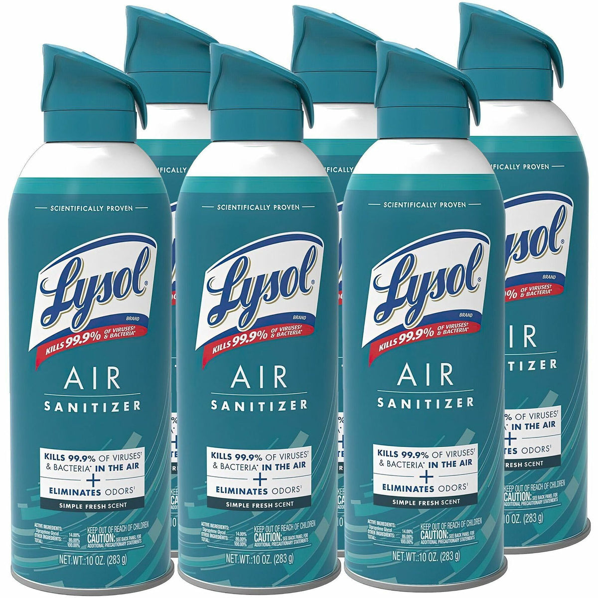 Lysol Linen Scent Air Sanitizer - Spray - 10 fl oz (0.3 quart) - Simple Fresh, Linen - Odor Neutralizer - 6 / Carton