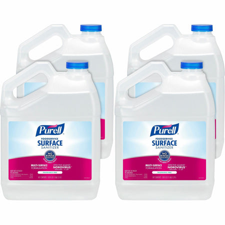 PURELL® Foodservice Surface Sanitizer - For Surface, Multi Surface - Liquid - 128 fl oz (4 quart) - Fragrance-free, Disinfectant, Kosher, Refillable - Clear Bottle - 4 / Carton