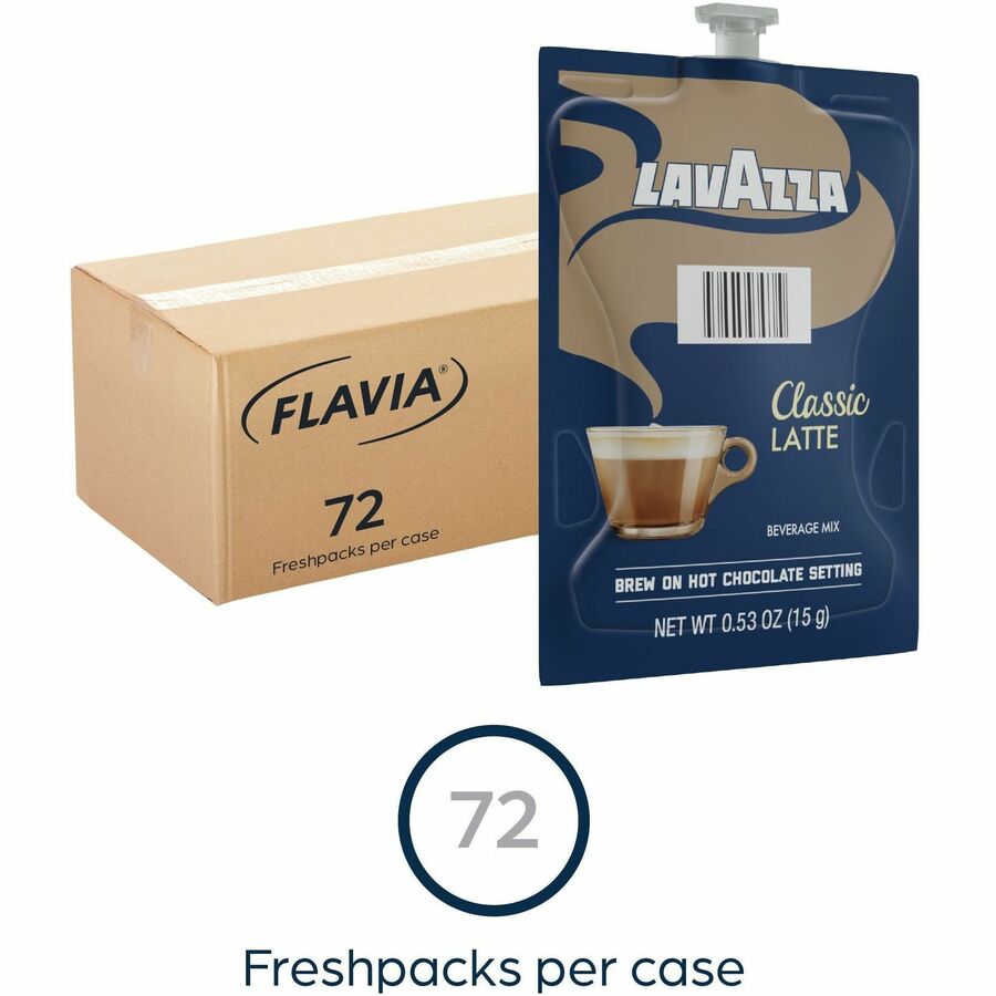 Flavia Freshpack Latte Freshpacks - 0.5 oz - Freshpack - Classic Latte - 72 / Carton