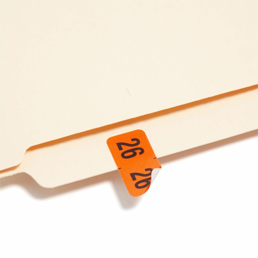 Smead ETYJ Color-Coded Year Labels - 3/4" Height x 1 1/2" Width - Roll - Orange - Paper - Laminated - Coated, Durable, Self-adhesive - 500 / Roll - 500 Total Label(s) - 500 / Roll