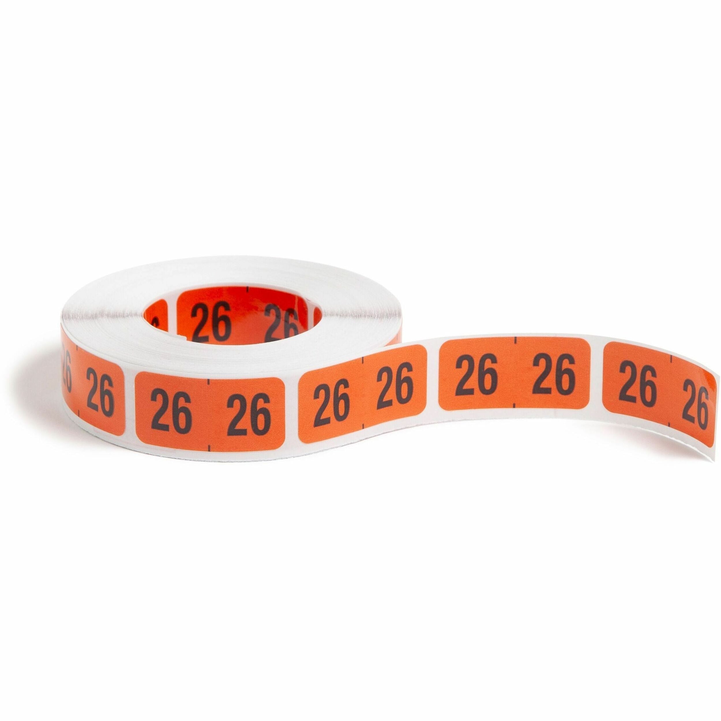Smead ETYJ Color-Coded Year Labels - 3/4" Height x 1 1/2" Width - Roll - Orange - Paper - Laminated - Coated, Durable, Self-adhesive - 500 / Roll - 500 Total Label(s) - 500 / Roll