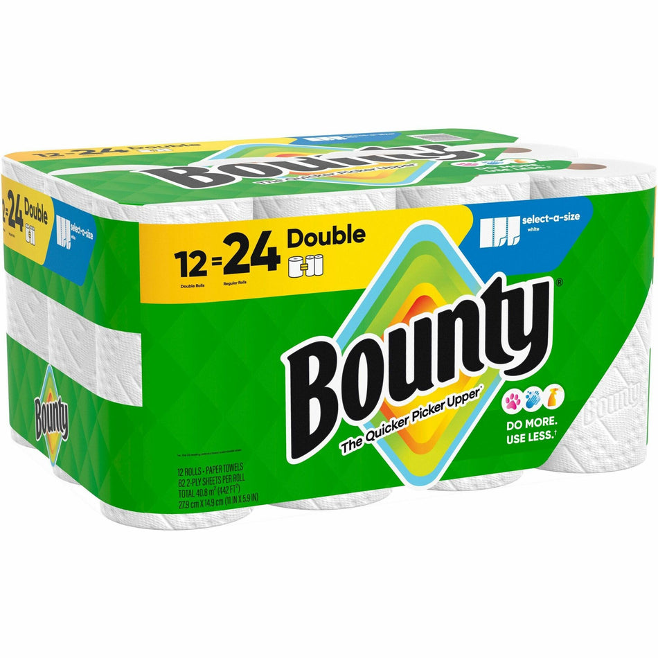 Bounty Select-A-Size Paper Towels - 2 Ply - Diamond Texture - Green - PaperRoll - 82/Roll - 12 / Carton