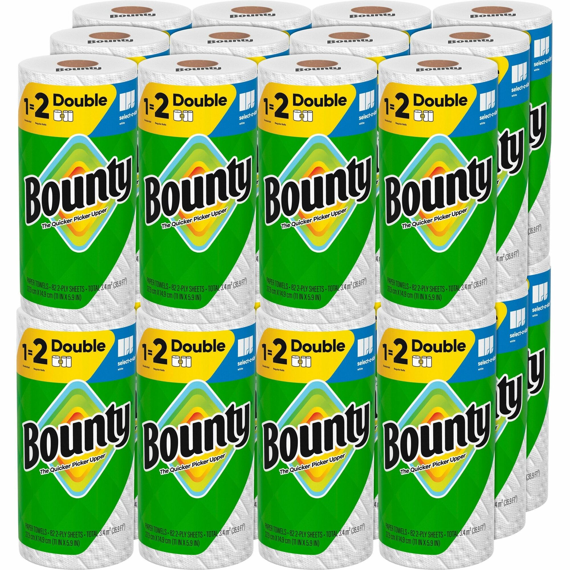 Bounty Select-A-Size Paper Towels - 2 Ply - Diamond Texture - Green - PaperRoll - 82/Roll - 24 / Carton