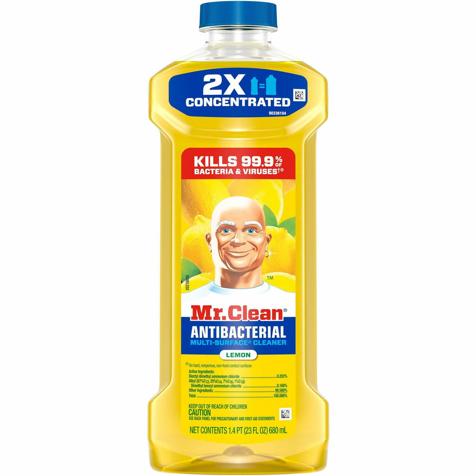 Mr. Clean 2X Concentrated Multi-Surface Cleaner - For Multi Surface, Multipurpose - Concentrate - Liquid - 23 fl oz (0.7 quart) - Fresh, Lemon Scent - Long Lasting - Yellow - 1 Each