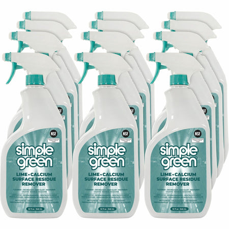 Simple Green Lime-Calcium-Surface Residue Remover - For Multi Surface, Multipurpose - 32 fl oz (1 quart) - Wintergreen Scent - Bleach-free, Ammonia-free, Phosphorous-free, Non-abrasive - Turquoise Spray - 12 / Carton