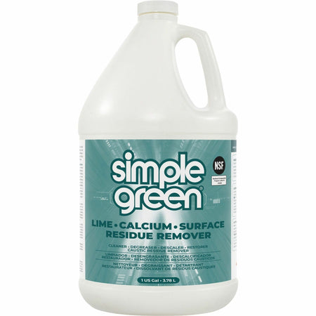 Simple Green Lime-Calcium-Surface Residue Remover - For Multi Surface, Multipurpose - 128 fl oz (4 quart) - Pleasant, Wintergreen Scent - Deodorize, Bleach-free, Ammonia-free, Phosphorous-free, Non-abrasive - Turquoise - 1 Each