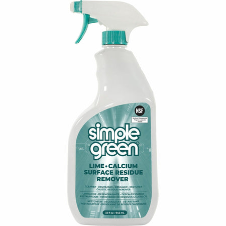 Simple Green Lime-Calcium-Surface Residue Remover - For Multi Surface, Multipurpose - 32 fl oz (1 quart) - Pleasant, Wintergreen Scent - Bleach-free, Ammonia-free, Phosphorous-free, Non-abrasive - Turquoise Spray - 1 Each