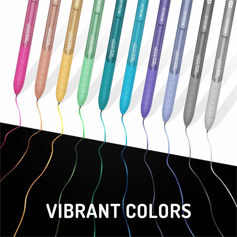 Paper Mate InkJoy Gel Pens: Assorted Metallic Ink, 0.8mm Medium, 0.7mm Point - 6 Pack