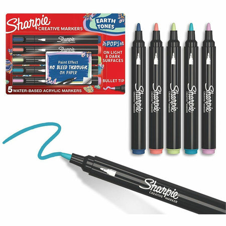 Sharpie Creative Markers - Bullet, Medium Marker Point - Assorted Ink - Water Based - 5 / Pack