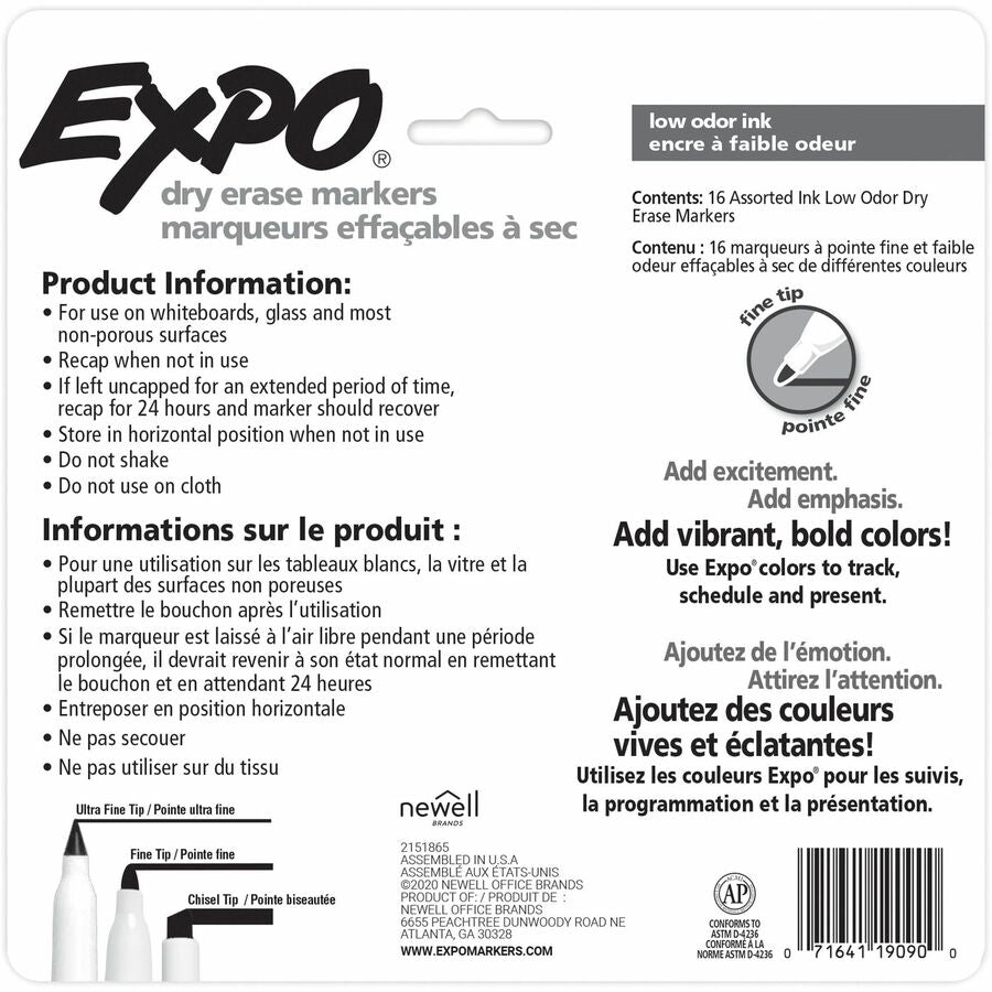 Expo Low-Odor Dry Erase Markers - Rear